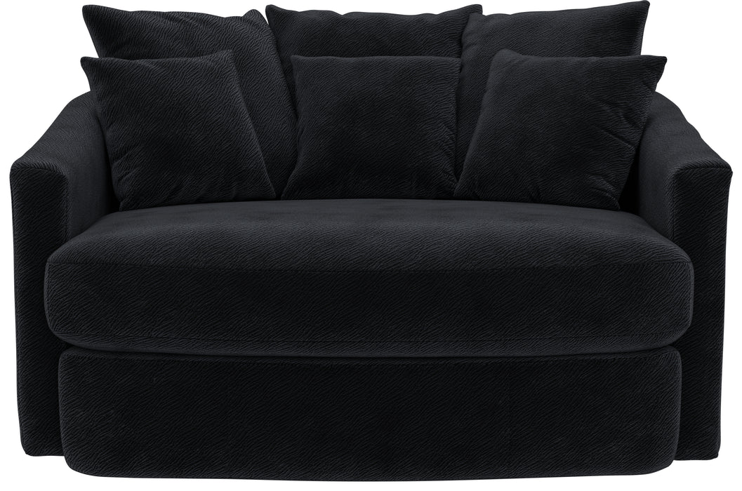 Jackson Furniture - Matty Round Accent Cuddle Chaise in Ebony - 71009-EBONY - GreatFurnitureDeal