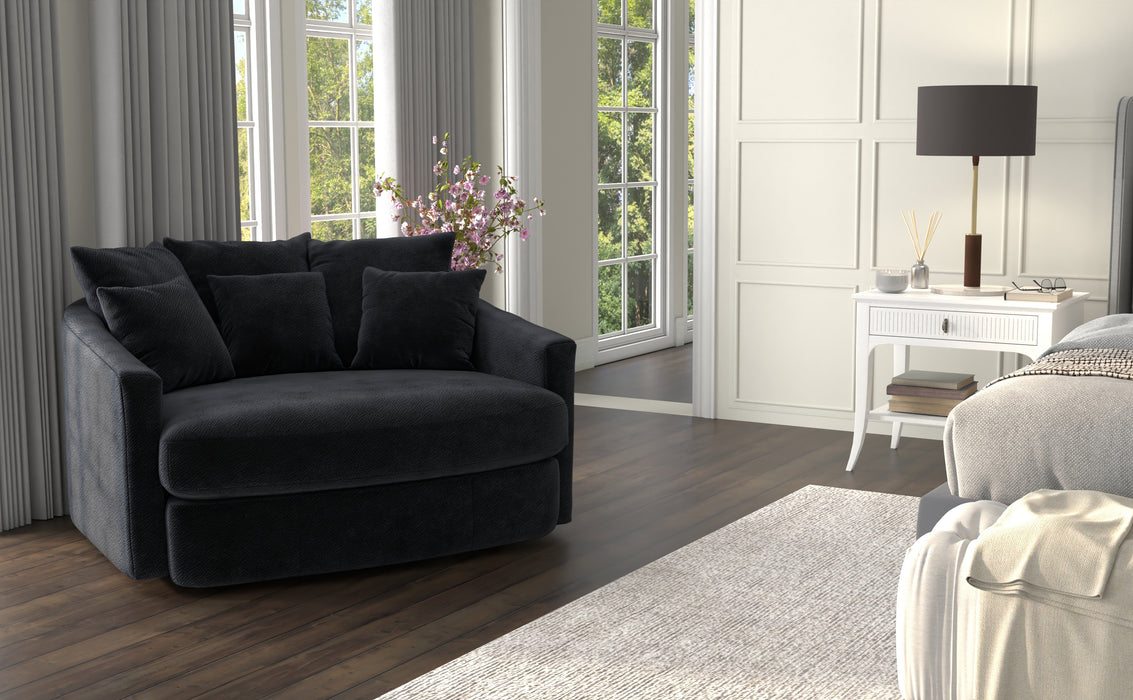 Jackson Furniture - Matty Round Accent Cuddle Chaise in Ebony - 71009-EBONY - GreatFurnitureDeal