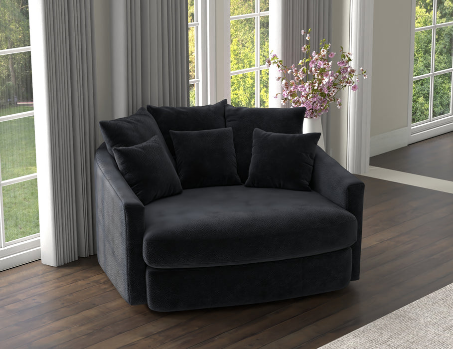Jackson Furniture - Matty Round Accent Cuddle Chaise in Ebony - 71009-EBONY - GreatFurnitureDeal