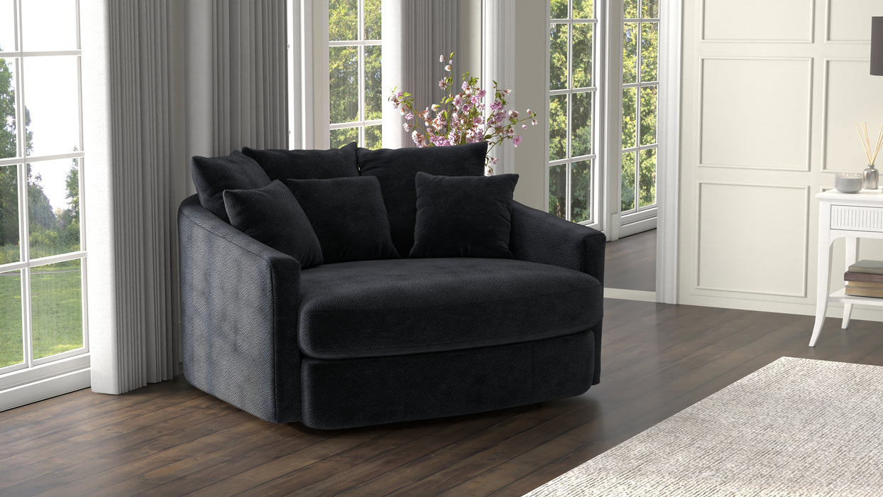 Jackson Furniture - Matty Round Accent Cuddle Chaise in Ebony - 71009-EBONY - GreatFurnitureDeal
