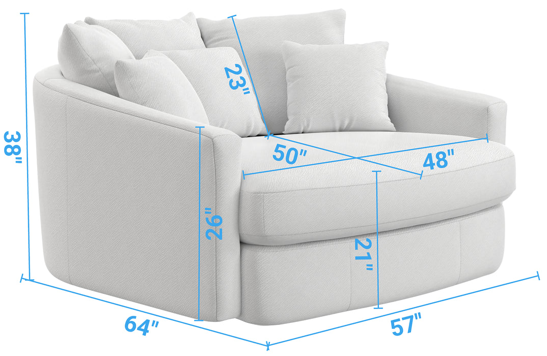 Jackson Furniture - Matty Round Accent Cuddle Chaise in White - 71009-WHITE - GreatFurnitureDeal