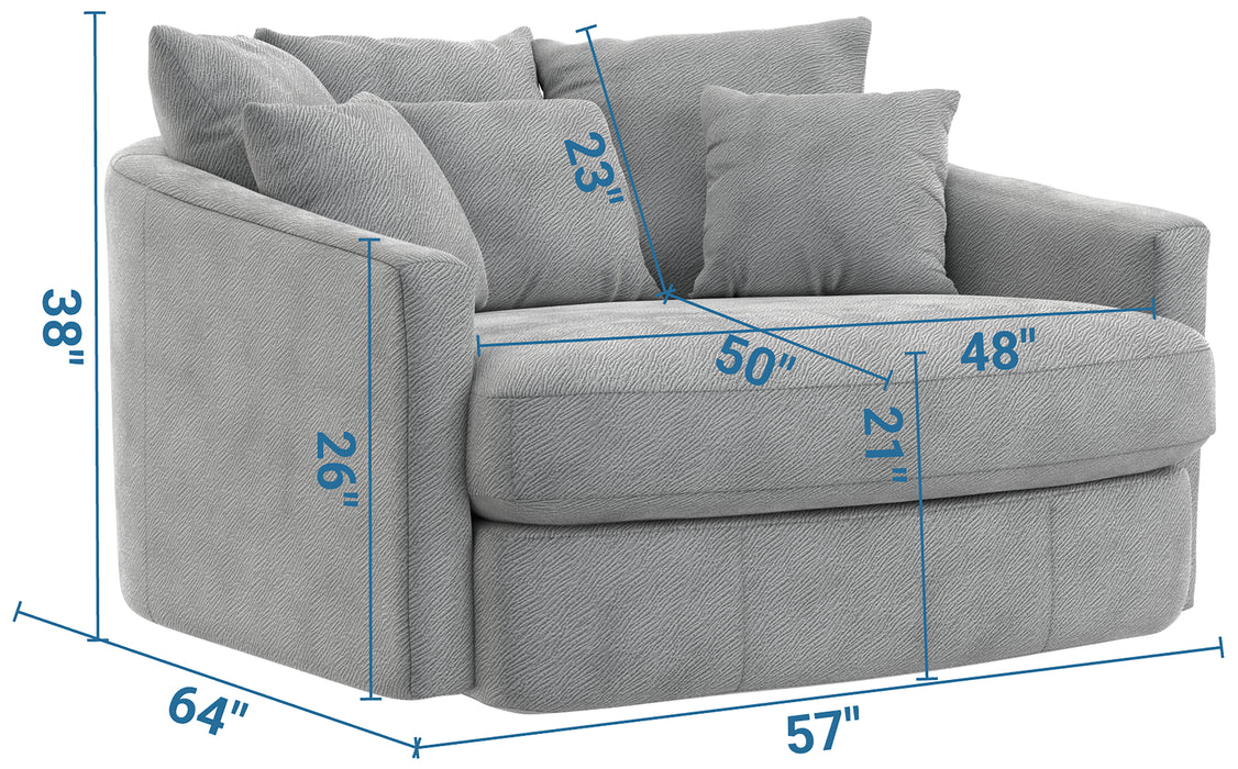 Jackson Furniture - Matty Round Accent Cuddle Chaise in Pewter - 71009-PEWTER - GreatFurnitureDeal