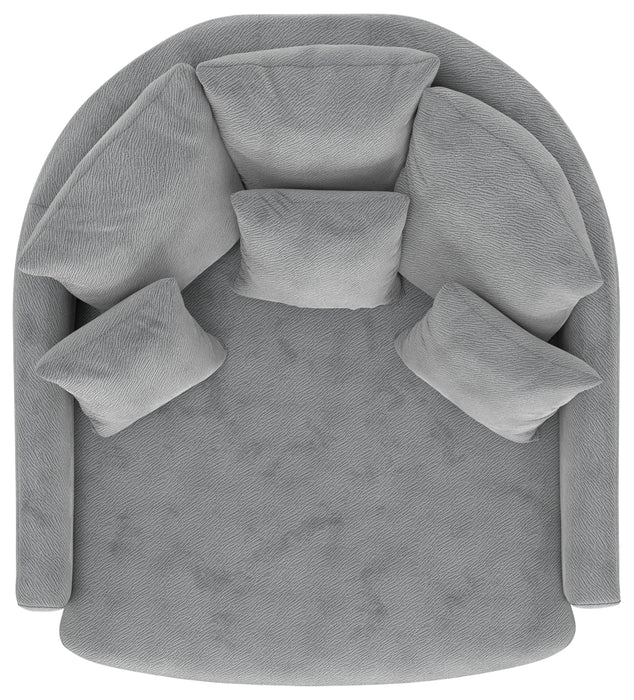 Jackson Furniture - Matty Round Accent Cuddle Chaise in Pewter - 71009-PEWTER - GreatFurnitureDeal