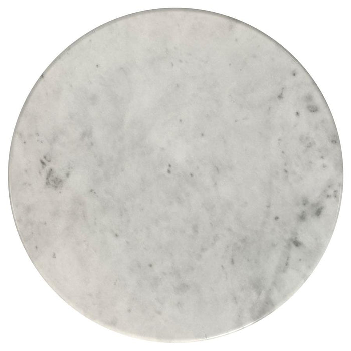 Coaster Furniture - Hermas 3-Piece Round Marble Coffee and End Table Set White - 710738-S3 - GreatFurnitureDeal