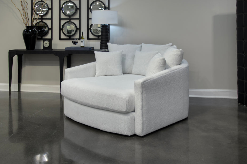 Jackson Furniture - Matty Round Accent Cuddle Chaise in White - 71009-WHITE - GreatFurnitureDeal