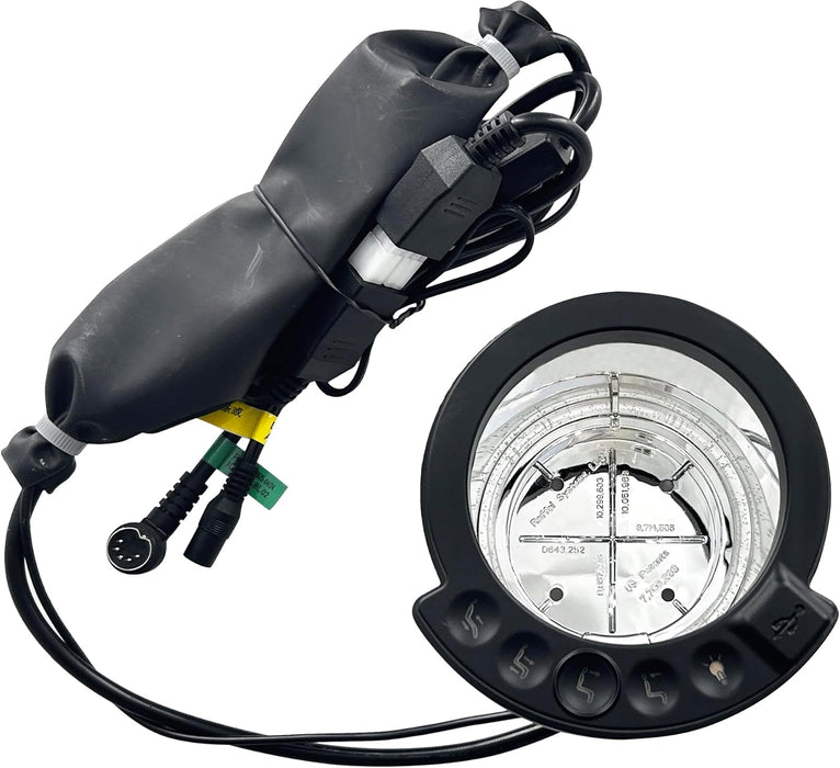 Black Dimple 5-Button Replacement Theater Cup Holder with USB and Lights - ICH R2ULBL 02 - GreatFurnitureDeal