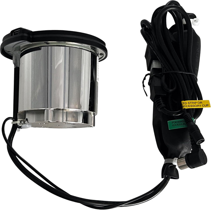 Black Dimple 5-Button Replacement Theater Cup Holder with USB and Lights - ICH R2ULBL 02 - GreatFurnitureDeal