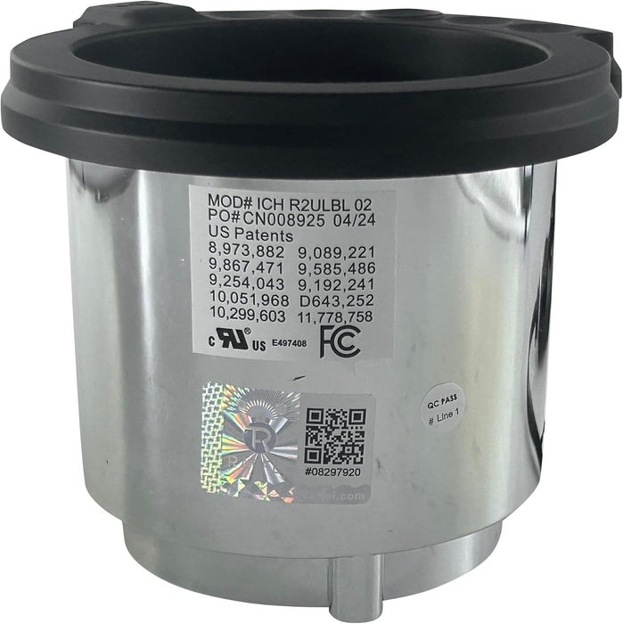 Black Dimple 5-Button Replacement Theater Cup Holder with USB and Lights - ICH R2ULBL 02 - GreatFurnitureDeal