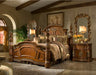 AICO Furniture - Villa Valencia 5 Piece California King Poster Bedroom Set in Chestnut - 72000CKP-55-5SET - GreatFurnitureDeal