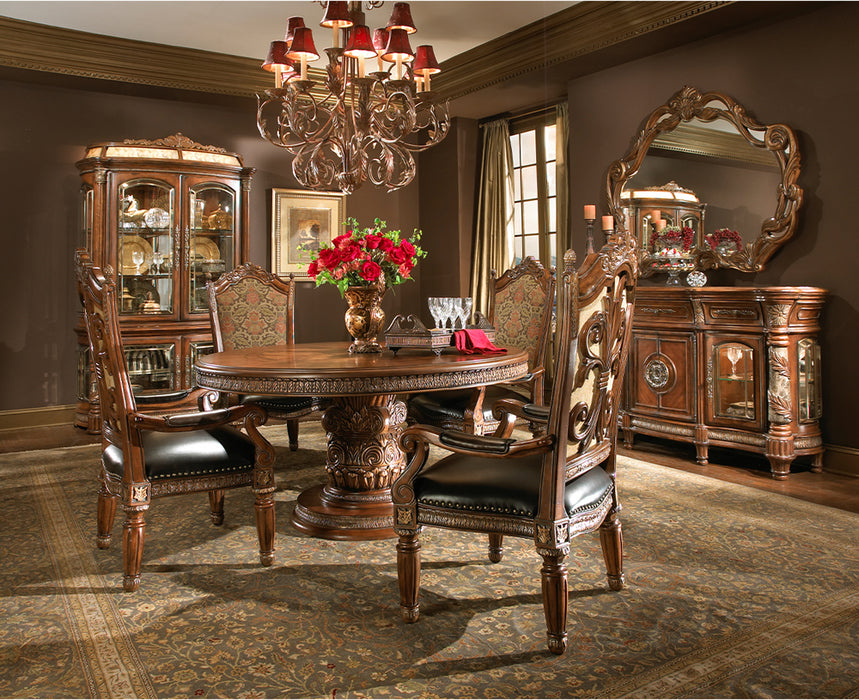 AICO Furniture - Villa Valencia 7 Piece Round Dining Room Set - 72001-55-7SET - GreatFurnitureDeal
