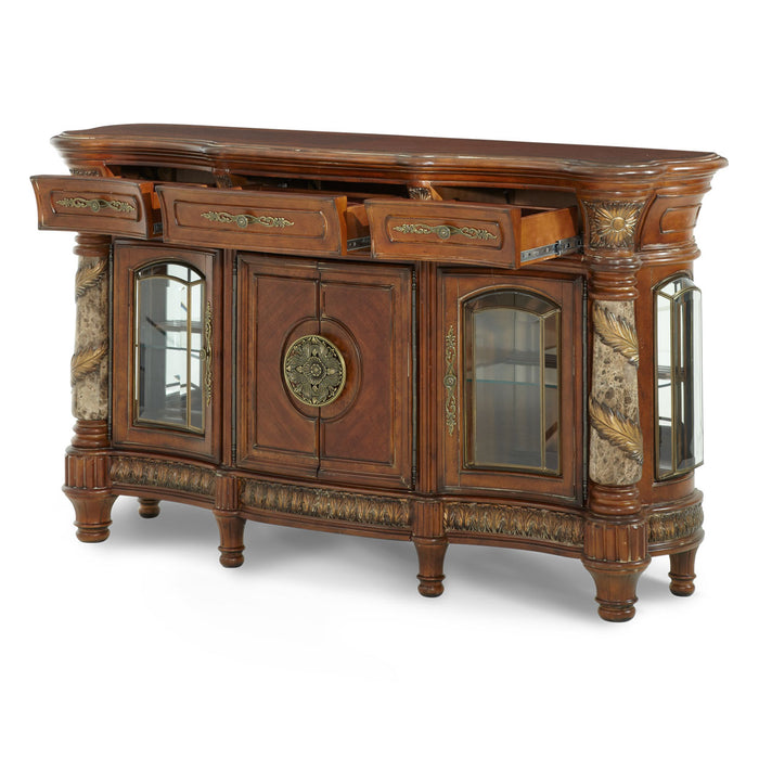 AICO Furniture - Villa Valencia 8 Piece Round Dining Room Set - 72001-55-8SET