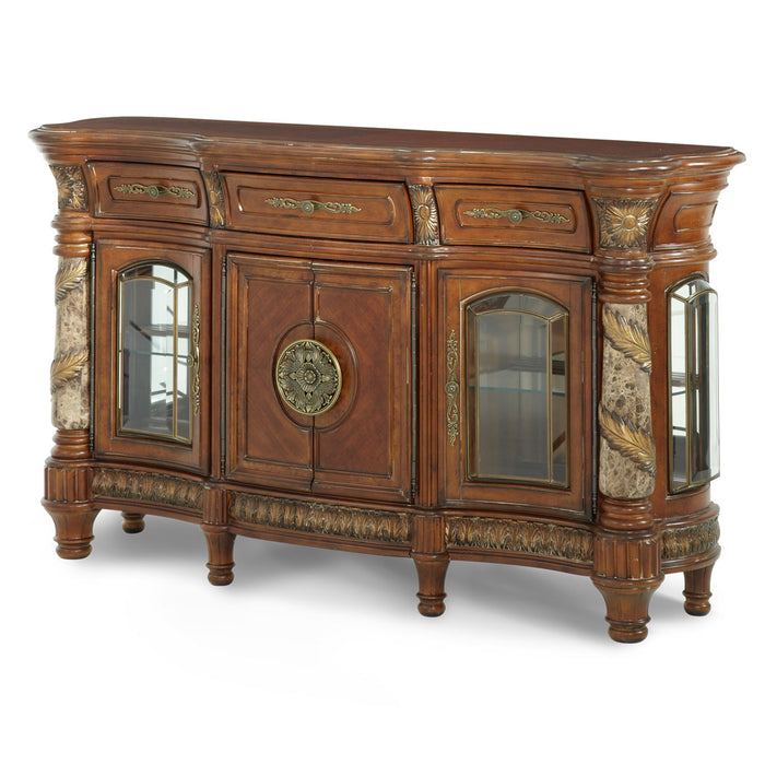 AICO Furniture - Villa Valencia 8 Piece Round Dining Room Set - 72001-55-8SET