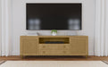 Coaster Furniture - Arini Rattan Cane 2-door TV Stand Media Console in Sand Wash - 720253 - GreatFurnitureDeal