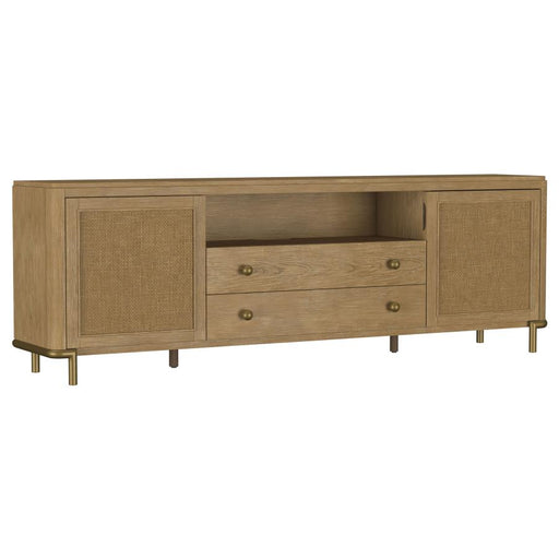 Coaster Furniture - Arini Rattan Cane 2-door TV Stand Media Console in Sand Wash - 720253 - GreatFurnitureDeal