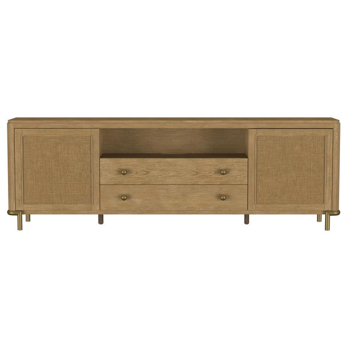 Coaster Furniture - Arini Rattan Cane 2-door TV Stand Media Console in Sand Wash - 720253 - GreatFurnitureDeal