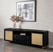 Coaster Furniture - Arini Rattan Cane 2-door TV Stand Media Console in Black - 720263 - GreatFurnitureDeal