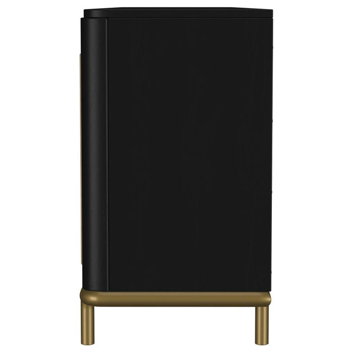 Coaster Furniture - Arini Rattan Cane 2-door TV Stand Media Console in Black - 720263 - GreatFurnitureDeal