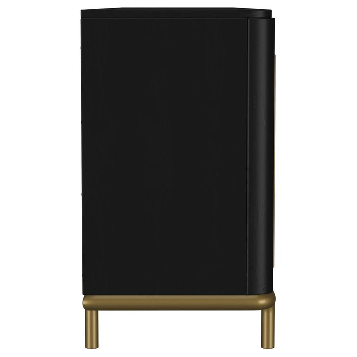 Coaster Furniture - Arini Rattan Cane 2-door TV Stand Media Console in Black - 720263 - GreatFurnitureDeal