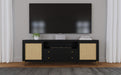 Coaster Furniture - Arini Rattan Cane 2-door TV Stand Media Console in Black - 720263 - GreatFurnitureDeal