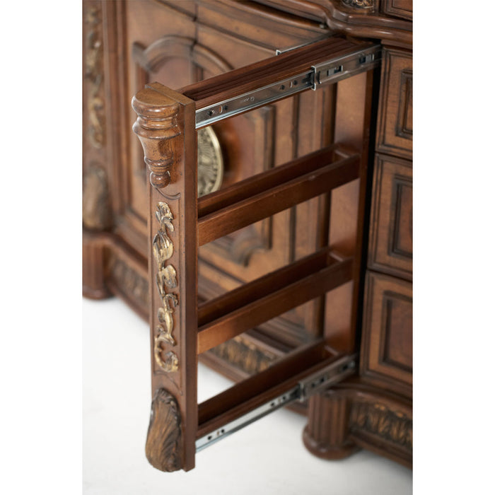 AICO Furniture - Villa Valencia 4 Piece California King Poster Bedroom Set in Chestnut - 72000CKP-55-4SET