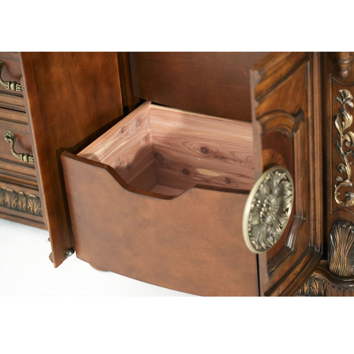 AICO Furniture - Villa Valencia Dresser with Mirror in Classic Chestnut - 72050SA-60-55 - GreatFurnitureDeal