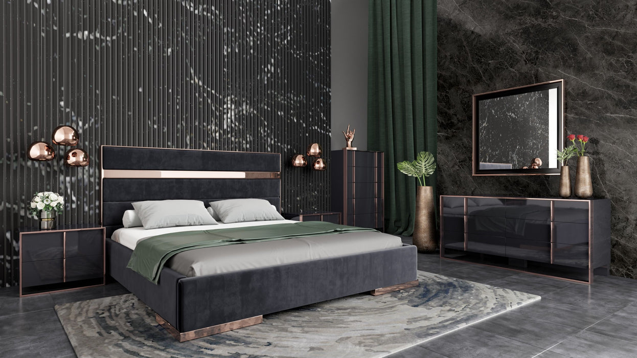 VIG Furniture - Nova Domus Cartier Modern Black & Rosegold Queen Bedroom Set - VGVCCARTIER-SET-Q - GreatFurnitureDeal