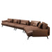 European Furniture - Galaxy Sectional Russet Brown Italian Leather - EF-54433R-3RHC - GreatFurnitureDeal
