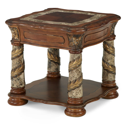 AICO Furniture - Villa Valencia End Table in Classic Chestnut - 72202-55 - GreatFurnitureDeal