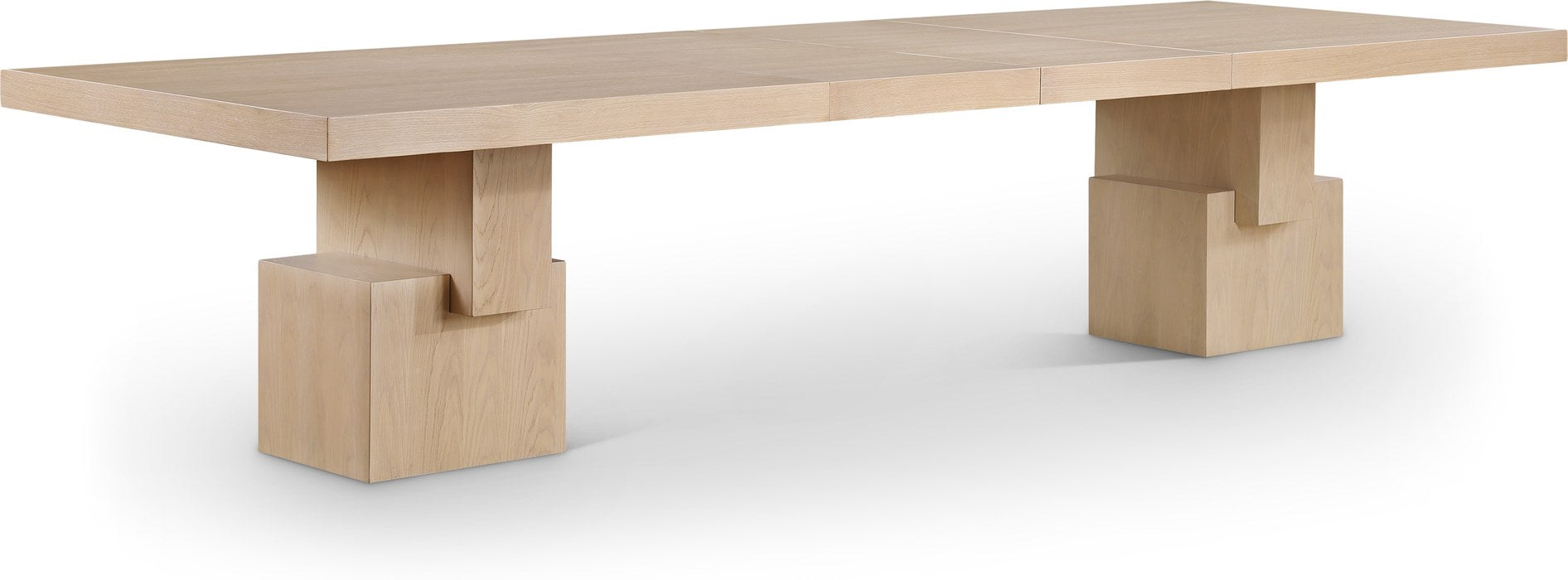 Meridian Furniture - Anzio 96" / 120" / 144" Oak Oak Veneer Dining Table (3 Boxes) - 722Oak-T - GreatFurnitureDeal
