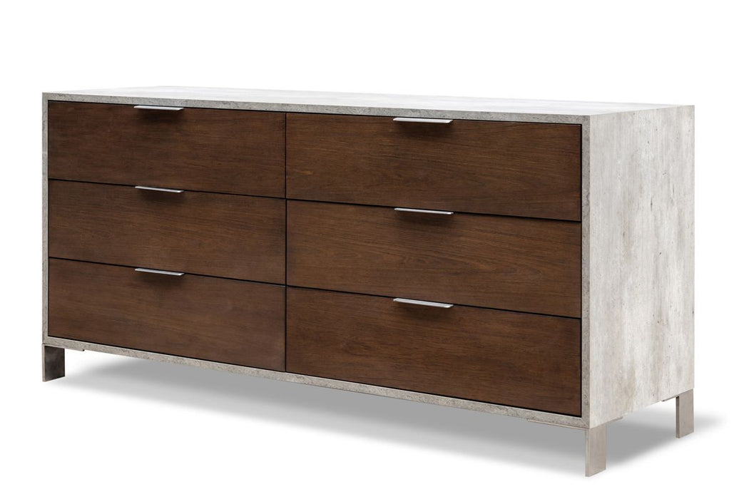 VIG Furniture - Nova Domus Conner Modern Dark Walnut & Faux Concrete Dresser - VGAN-CONNER-DSR-DK