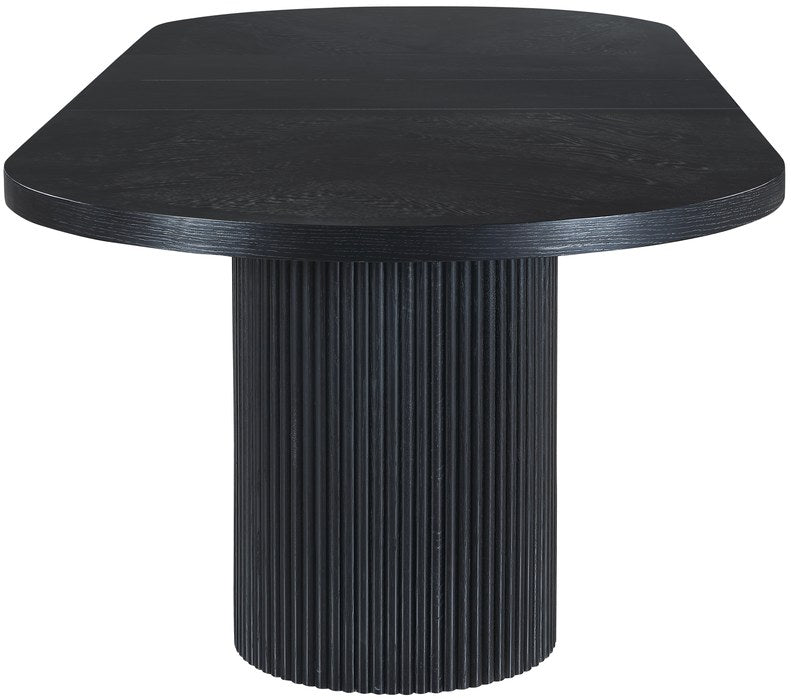 Meridian Furniture - Belinda 90" / 106.5" / 123" Black Oak Wood Dining Table (3 Boxes) - 725Black-T - GreatFurnitureDeal