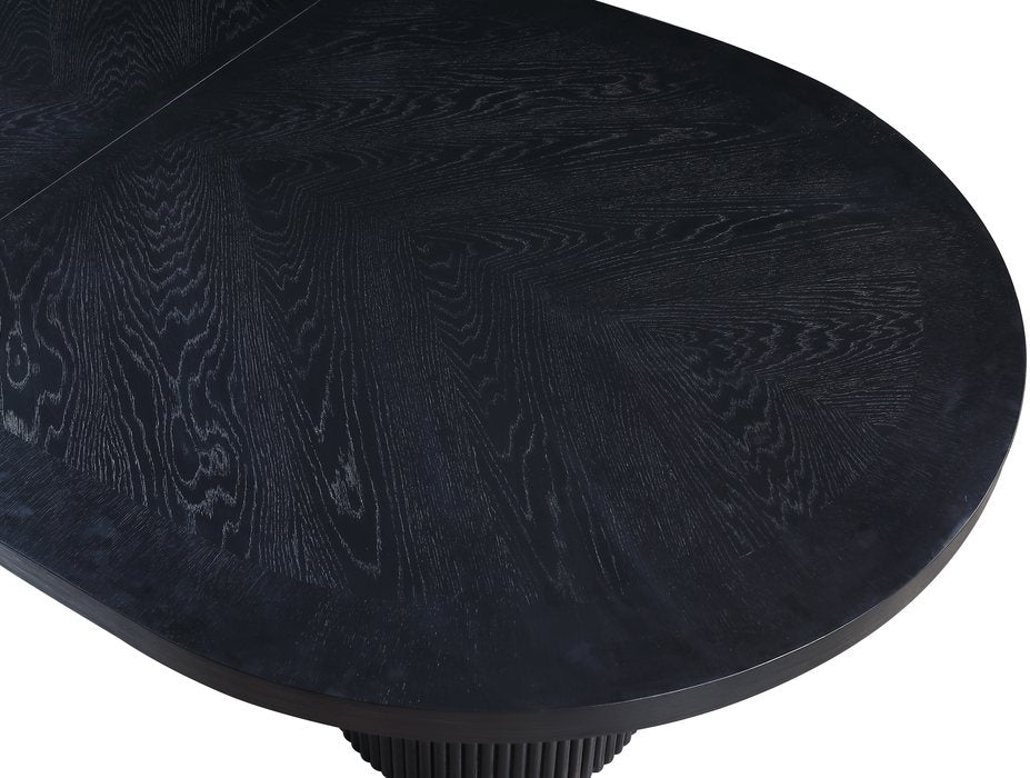 Meridian Furniture - Belinda 90" / 106.5" / 123" Black Oak Wood Dining Table (3 Boxes) - 725Black-T - GreatFurnitureDeal
