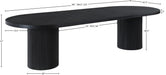 Meridian Furniture - Belinda 90" / 106.5" / 123" Black Oak Wood Dining Table (3 Boxes) - 725Black-T - GreatFurnitureDeal