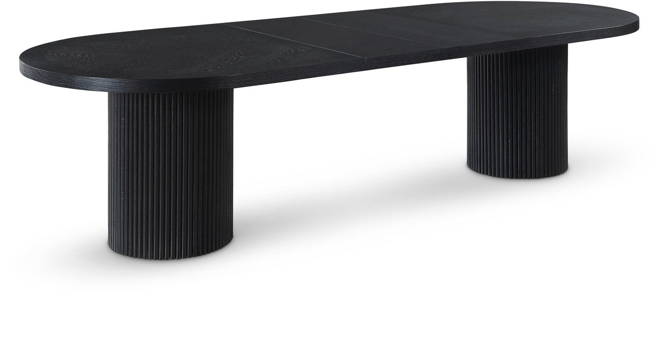 Meridian Furniture - Belinda 90" / 106.5" / 123" Black Oak Wood Dining Table (3 Boxes) - 725Black-T - GreatFurnitureDeal