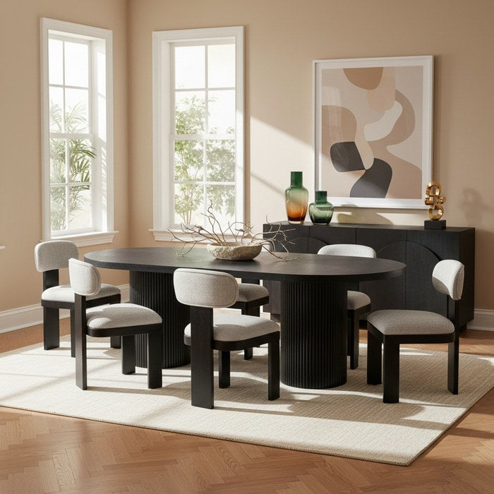 Meridian Furniture - Belinda 90" / 106.5" / 123" Black Oak Wood Dining Table (3 Boxes) - 725Black-T - GreatFurnitureDeal