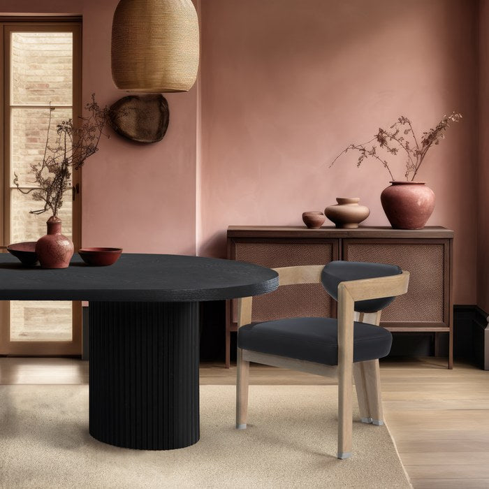 Meridian Furniture - Belinda 90" / 106.5" / 123" Black Oak Wood Dining Table (3 Boxes) - 725Black-T - GreatFurnitureDeal