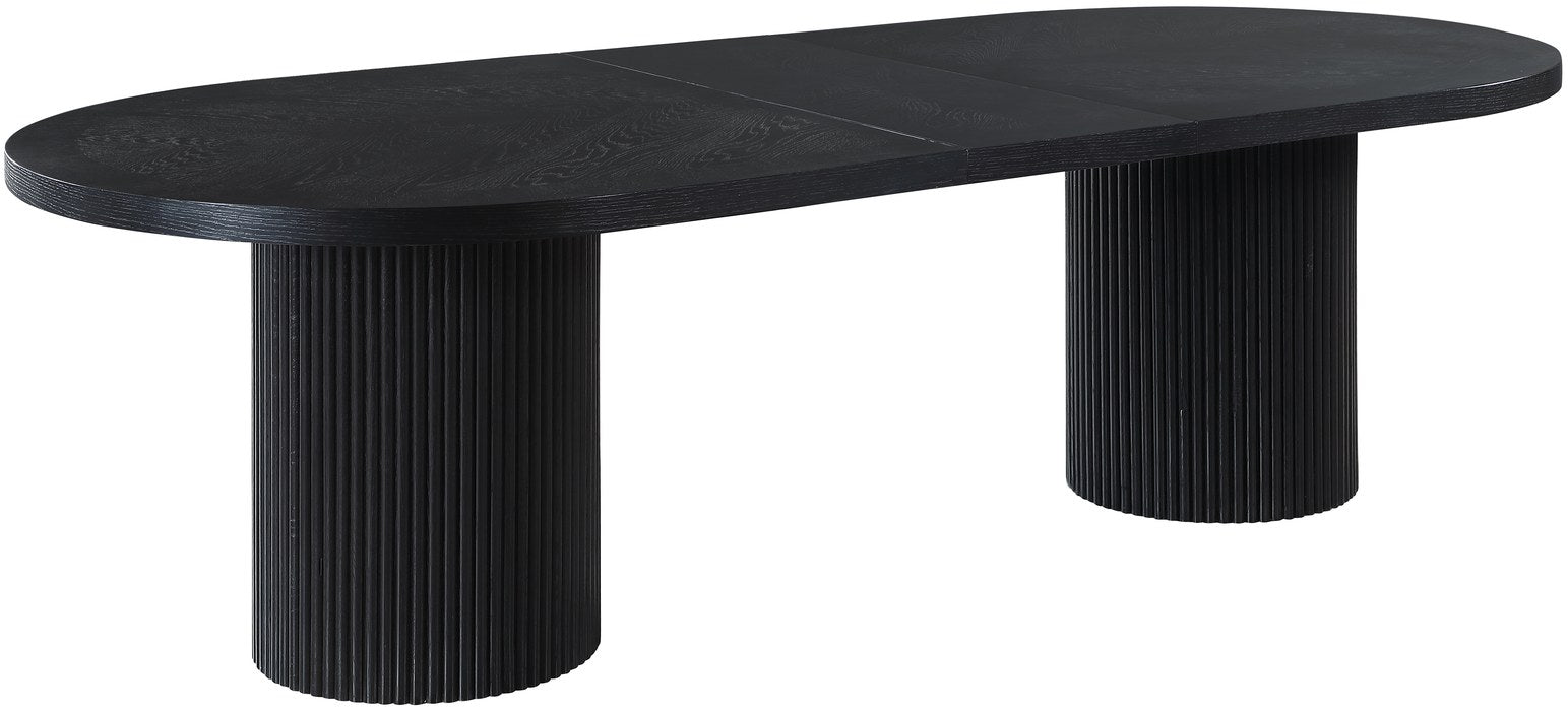 Meridian Furniture - Belinda 90" / 106.5" / 123" Black Oak Wood Dining Table (3 Boxes) - 725Black-T - GreatFurnitureDeal