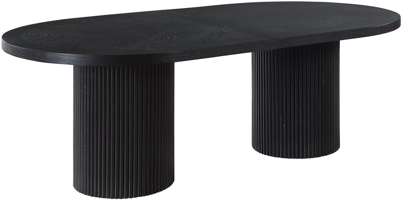 Meridian Furniture - Belinda 90" / 106.5" / 123" Black Oak Wood Dining Table (3 Boxes) - 725Black-T - GreatFurnitureDeal