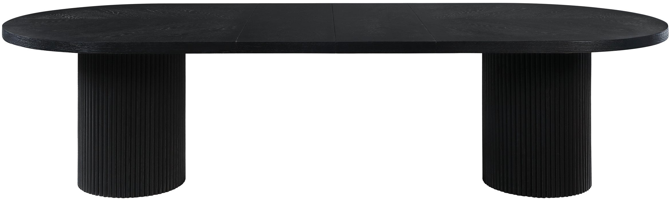 Meridian Furniture - Belinda 90" / 106.5" / 123" Black Oak Wood Dining Table (3 Boxes) - 725Black-T - GreatFurnitureDeal