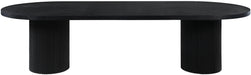 Meridian Furniture - Belinda 90" / 106.5" / 123" Black Oak Wood Dining Table (3 Boxes) - 725Black-T - GreatFurnitureDeal