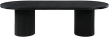 Meridian Furniture - Belinda 90" / 106.5" / 123" Black Oak Wood Dining Table (3 Boxes) - 725Black-T - GreatFurnitureDeal