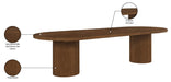 Meridian Furniture - Belinda 90" / 106.5" / 123" Brown Oak Wood Dining Table (3 Boxes) - 725Brown-T - GreatFurnitureDeal