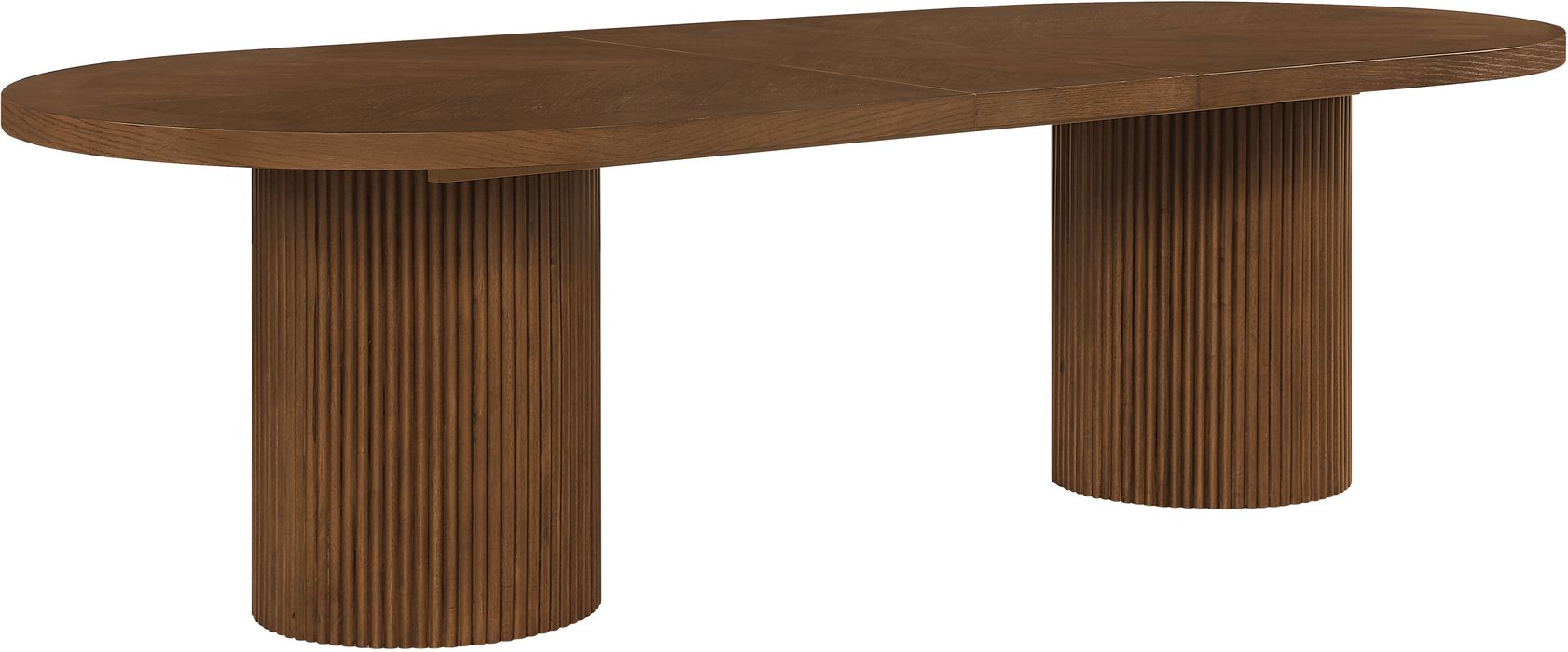 Meridian Furniture - Belinda 90" / 106.5" / 123" Brown Oak Wood Dining Table (3 Boxes) - 725Brown-T - GreatFurnitureDeal