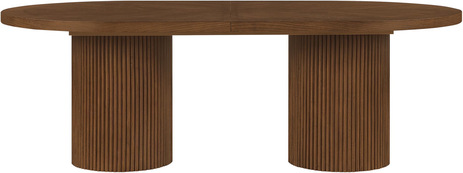 Meridian Furniture - Belinda 90" / 106.5" / 123" Brown Oak Wood Dining Table (3 Boxes) - 725Brown-T - GreatFurnitureDeal