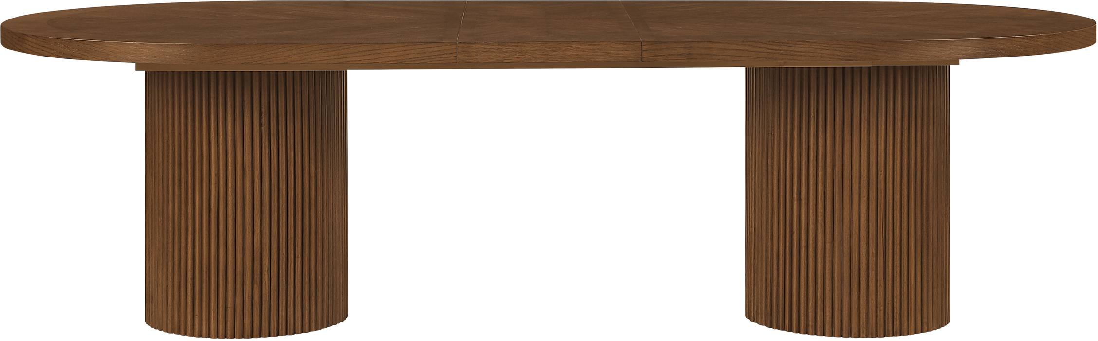 Meridian Furniture - Belinda 90" / 106.5" / 123" Brown Oak Wood Dining Table (3 Boxes) - 725Brown-T - GreatFurnitureDeal
