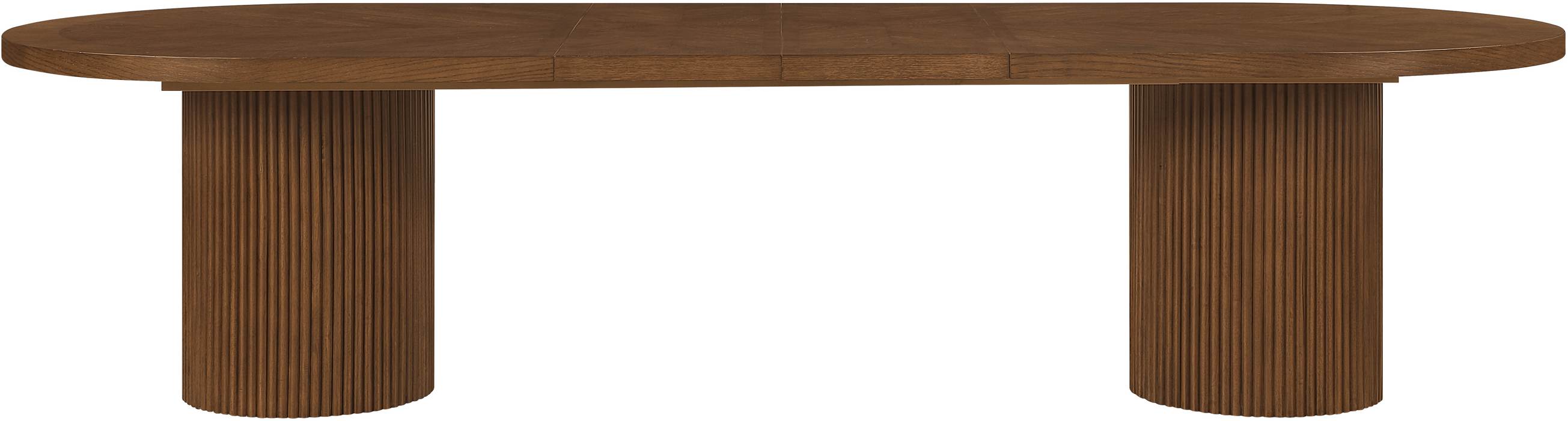 Meridian Furniture - Belinda 90" / 106.5" / 123" Brown Oak Wood Dining Table (3 Boxes) - 725Brown-T - GreatFurnitureDeal