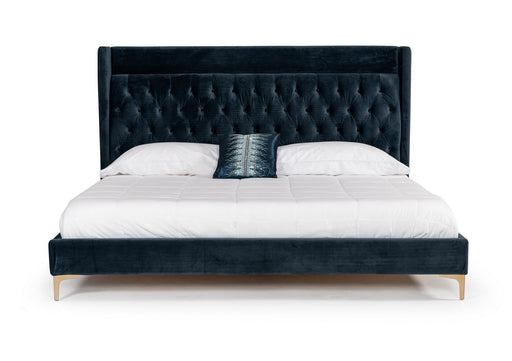 VIG Furniture - Modrest Wales Modern Blue Fabric Queen Bed - VGVCBD8910-BLU-Q - GreatFurnitureDeal