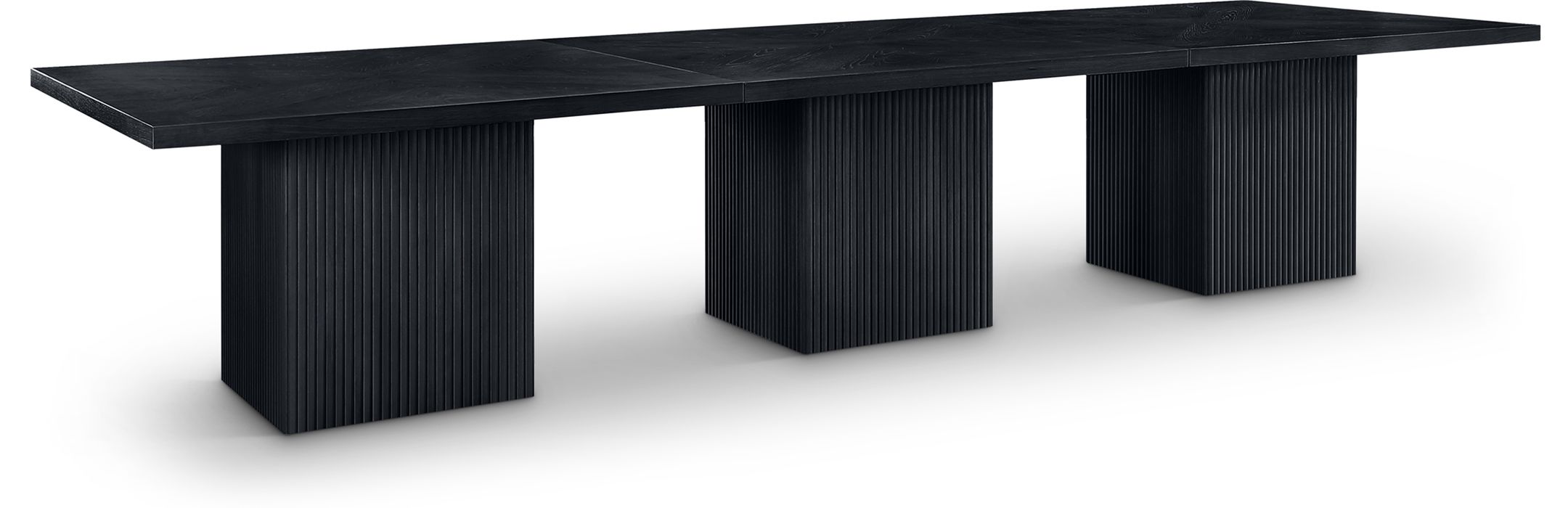 Meridian Furniture - Belinda 162" Black Solid Wood and Oak Veneer Dining Table - 729Black-162R - GreatFurnitureDeal