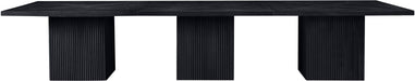 Meridian Furniture - Belinda 162" Black Solid Wood and Oak Veneer Dining Table - 729Black-162R - GreatFurnitureDeal