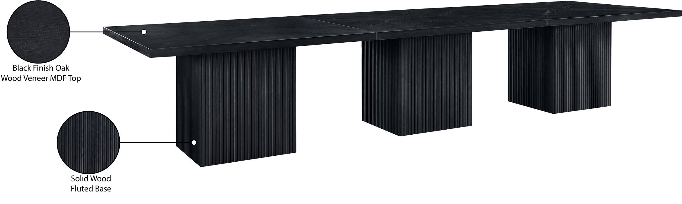 Meridian Furniture - Belinda 162" Black Solid Wood and Oak Veneer Dining Table - 729Black-162R - GreatFurnitureDeal